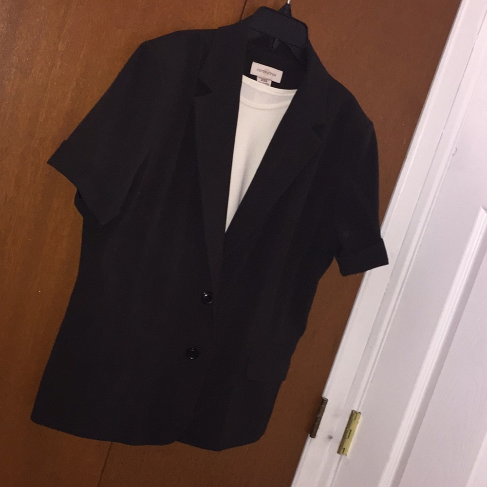 A blazer and silk top to pair together